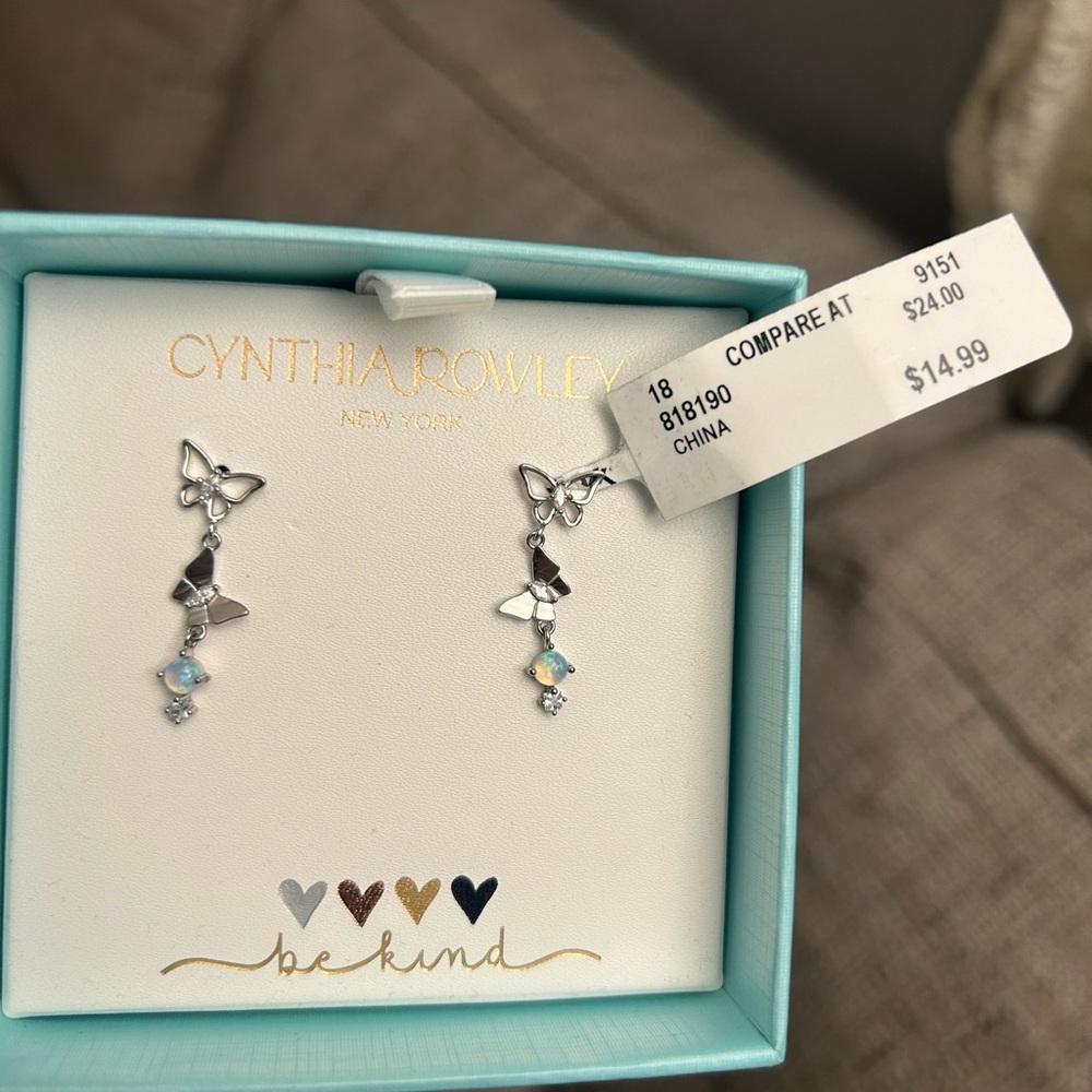 Butterfly Opal Dangle Earrings